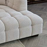 The Bubble Ivory White Boucle Fabric Left Hand Corner Tribeca Sofa - Esme Furnishings