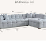 The Bubble Ivory White Boucle Fabric Left Hand Corner Tribeca Sofa - Esme Furnishings