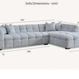The Bubble Ivory White Boucle Fabric Left Hand Corner Tribeca Sofa - Esme Furnishings