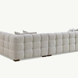The Bubble Ivory White Boucle Fabric Left Hand Corner Tribeca Sofa - Esme Furnishings