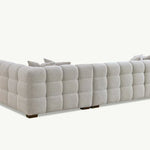 The Bubble Ivory White Boucle Fabric Left Hand Corner Tribeca Sofa - Esme Furnishings