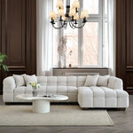 The Bubble Ivory White Boucle Fabric Left Hand Corner Tribeca Sofa - Esme Furnishings