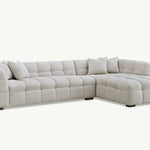 The Bubble Ivory White Boucle Fabric Left Hand Corner Tribeca Sofa - Esme Furnishings