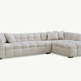 The Bubble Ivory White Boucle Fabric Left Hand Corner Tribeca Sofa - Esme Furnishings