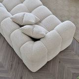 The Bubble Ivory White Boucle Fabric Left Hand Corner Tribeca Sofa - Esme Furnishings