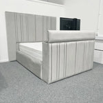The Nevada Tall Panel Bespoke TV Bed in Luxury Velvet - Esme Furnishings