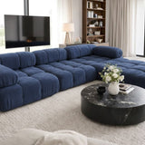 Bubble Blue Boucle Fabric Corner Sofa