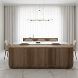 Berkeley Designs Jupiter Walnut Ribbed 4 Door Sideboard