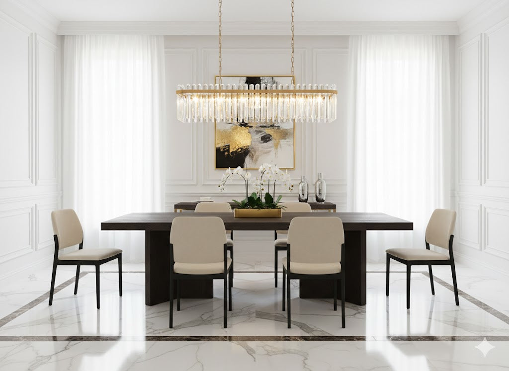 Berkeley Designs Sorrento Textured Dark Oak Dining Table With Chairs