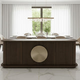 Berkeley Designs Perth Light Brown / Brass 4 Door Sideboard