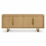 Valencia Sideboard 4-Door Sideboard Natural Grey Oak In Parquet Style
