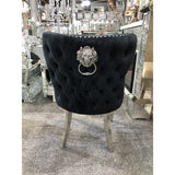 Chelsea 130cm Marble Round Dining Table + Valente Lion Button Chairs