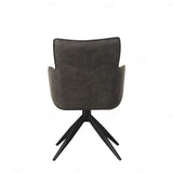 Vianni Vintage Suede Swivel Dining Chairs With Black Metal Base - Pairs - 2 Colours