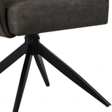 Vianni Vintage Suede Swivel Dining Chairs With Black Metal Base - Pairs - 2 Colours
