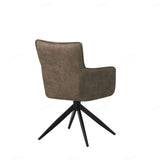 Vianni Vintage Suede Swivel Dining Chairs With Black Metal Base - Pairs - 2 Colours