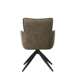 Vianni Vintage Suede Swivel Dining Chairs With Black Metal Base - Pairs - 2 Colours