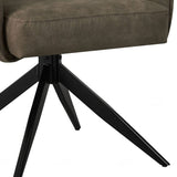 Vianni Vintage Suede Swivel Dining Chairs With Black Metal Base - Pairs - 2 Colours