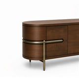Berkeley Designs Vienna Natural Walnut / Brushed Brass TV Media Unit