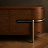 Berkeley Designs Vienna Natural Walnut / Brushed Brass TV Media Unit