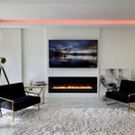 Aurora Black 50" Insert Electric Fire 10 Colour LED Glass Wall Mounted Inset PRE ORDER FOR JANUARY 2023-Esme Furnishings