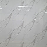 Pack Of x4 White Calacatta Marble PVC Waterproof Wall Panels 240x60cm
