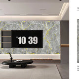 Media Wall Panels Pack Of x4 Gold Grey Marble Veins PVC Waterproof Wall Panels 240x60cm