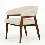 Bianca 200cm Oval Beech & White Ceramic Marble Dining Table With Zara Walnut Taupe Fabric Chairs