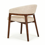Bianca 200cm Oval Beech & White Ceramic Marble Dining Table With Zara Walnut Taupe Fabric Chairs
