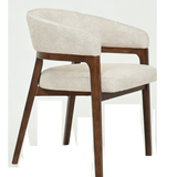 Isabella Oval 200cm Walnut & Pandora Ceramic Marble Dining Table With Zara Fabric Chairs
