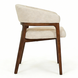 Bianca 200cm Oval Beech & White Ceramic Marble Dining Table With Zara Walnut Taupe Fabric Chairs
