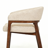 Bianca 200cm Oval Beech & White Ceramic Marble Dining Table With Zara Walnut Taupe Fabric Chairs